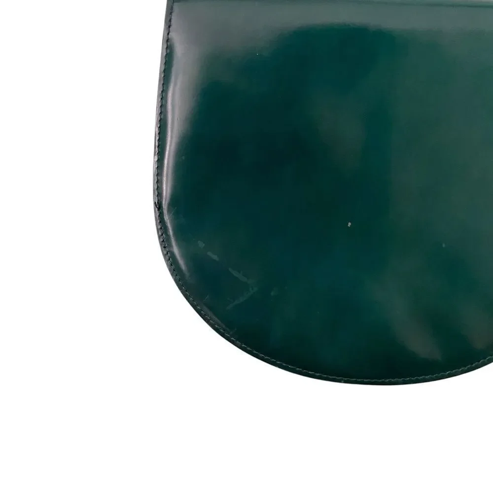 Desmo Made in Italy Elegant Green Leather Shoulder Bag